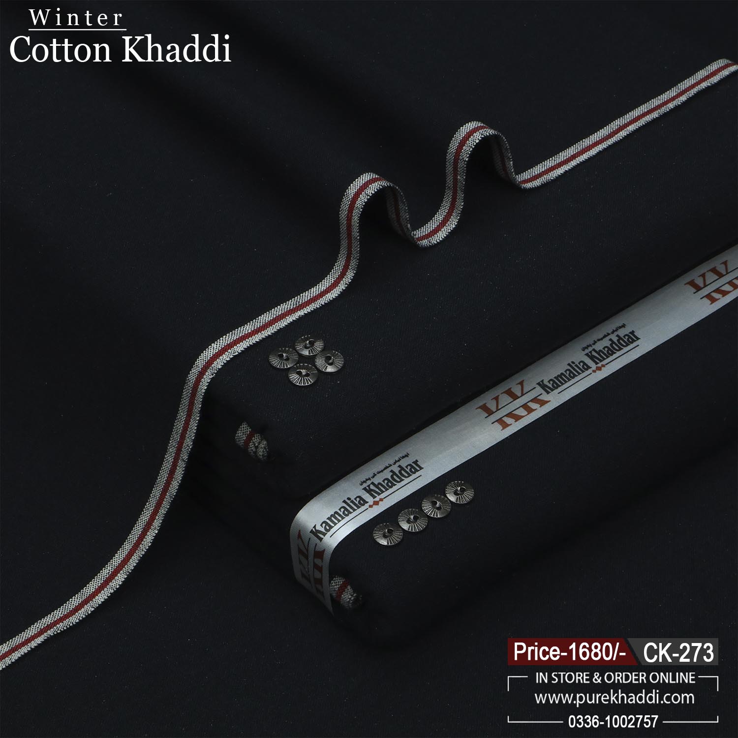 PACK OF 2 COTTON KHADDI ( Jet Black +Navy Blue) - Image 3