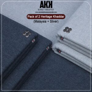 PACK OF 2 COTTON KHADDI ( MASLAYSA +SLIVER)