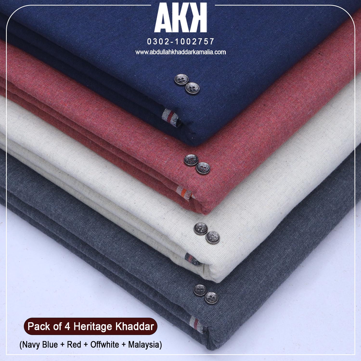 PACK OF 4 (Navy Blue+Red+ Offwhite+ Malaysia )