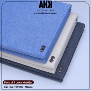PACK OF 3 SUIT (Ligth Royal+Off White+Malaysia)