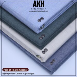 PACK OF 4 SUIT (Ligth Sky+Green+Off White +Ligth Malaysia)