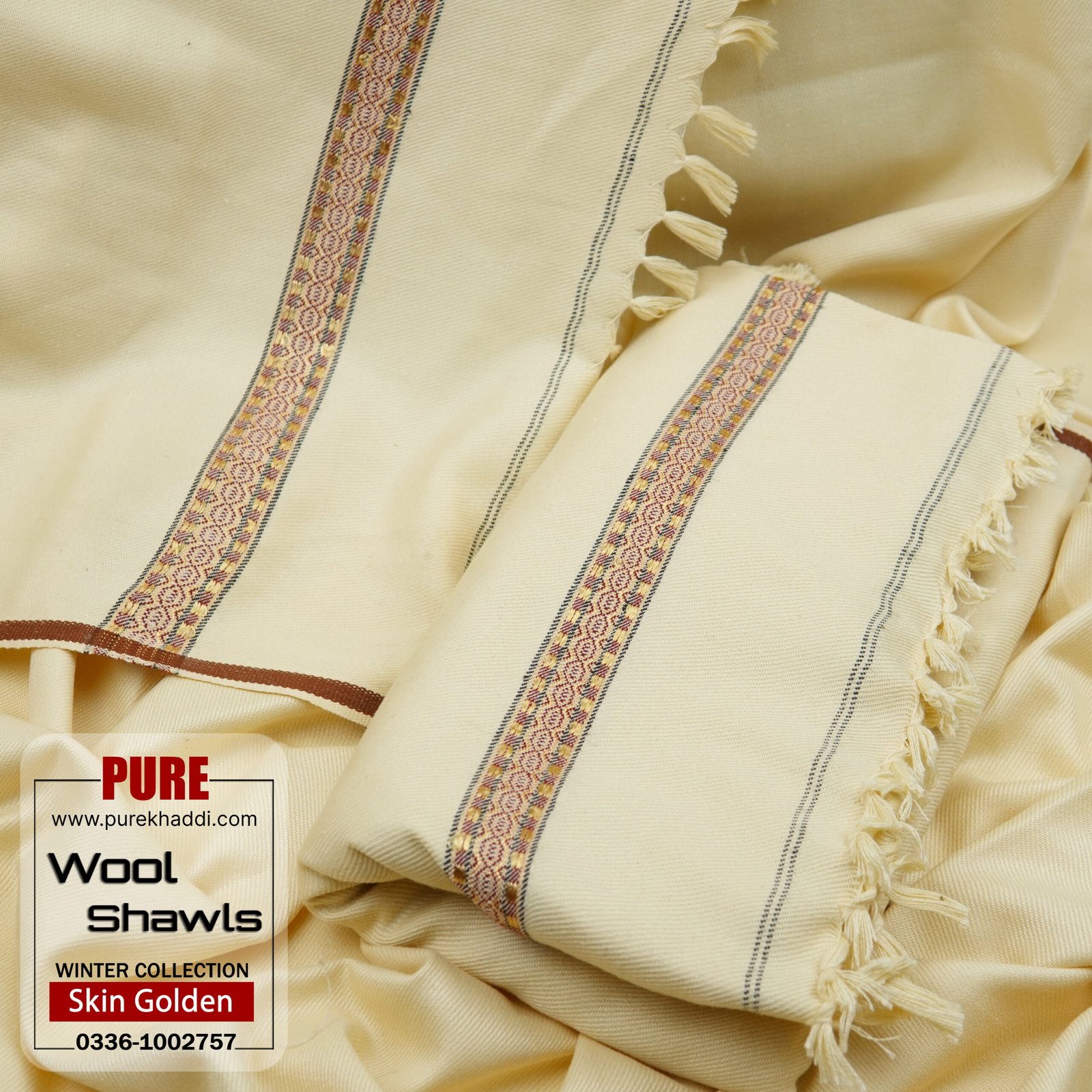 MENS WOOL SHAWL SKIN GOLDEN