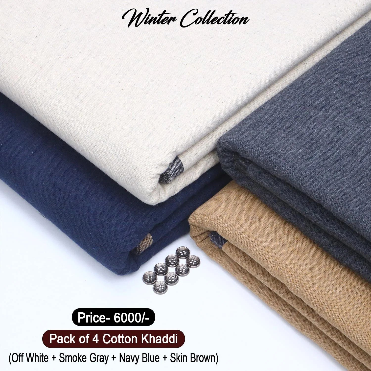 PACK OF 4( Off White +Skin Brown+Navy Blue+Smoke Gray)