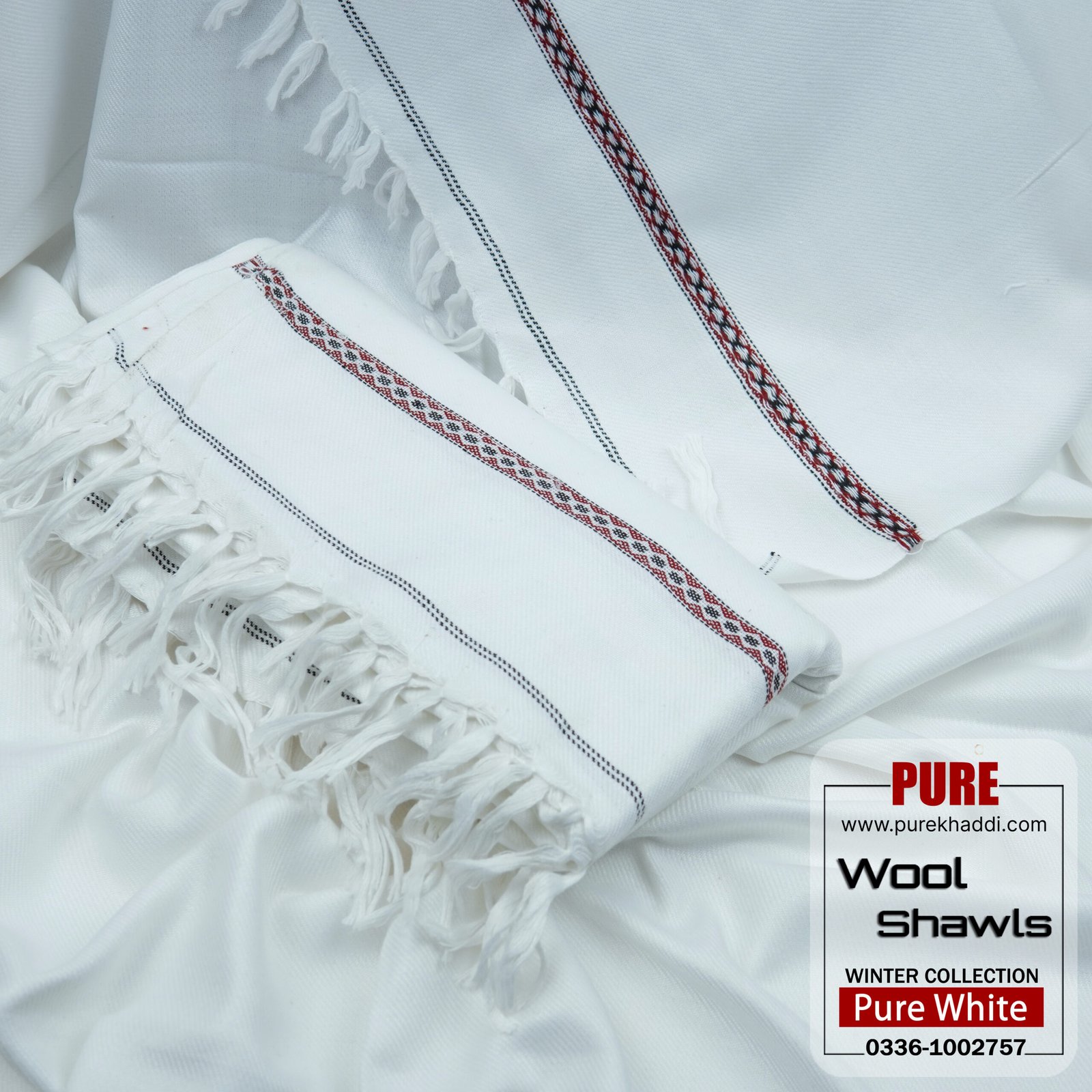 MENS WOOL SHAWLS PURE WHITE