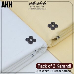 PACK OF 2 KARANDI (Off White+Cream )