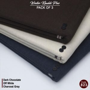 Pack Of 3 (Dark Chocolate+Off White+Charcoal Gray)